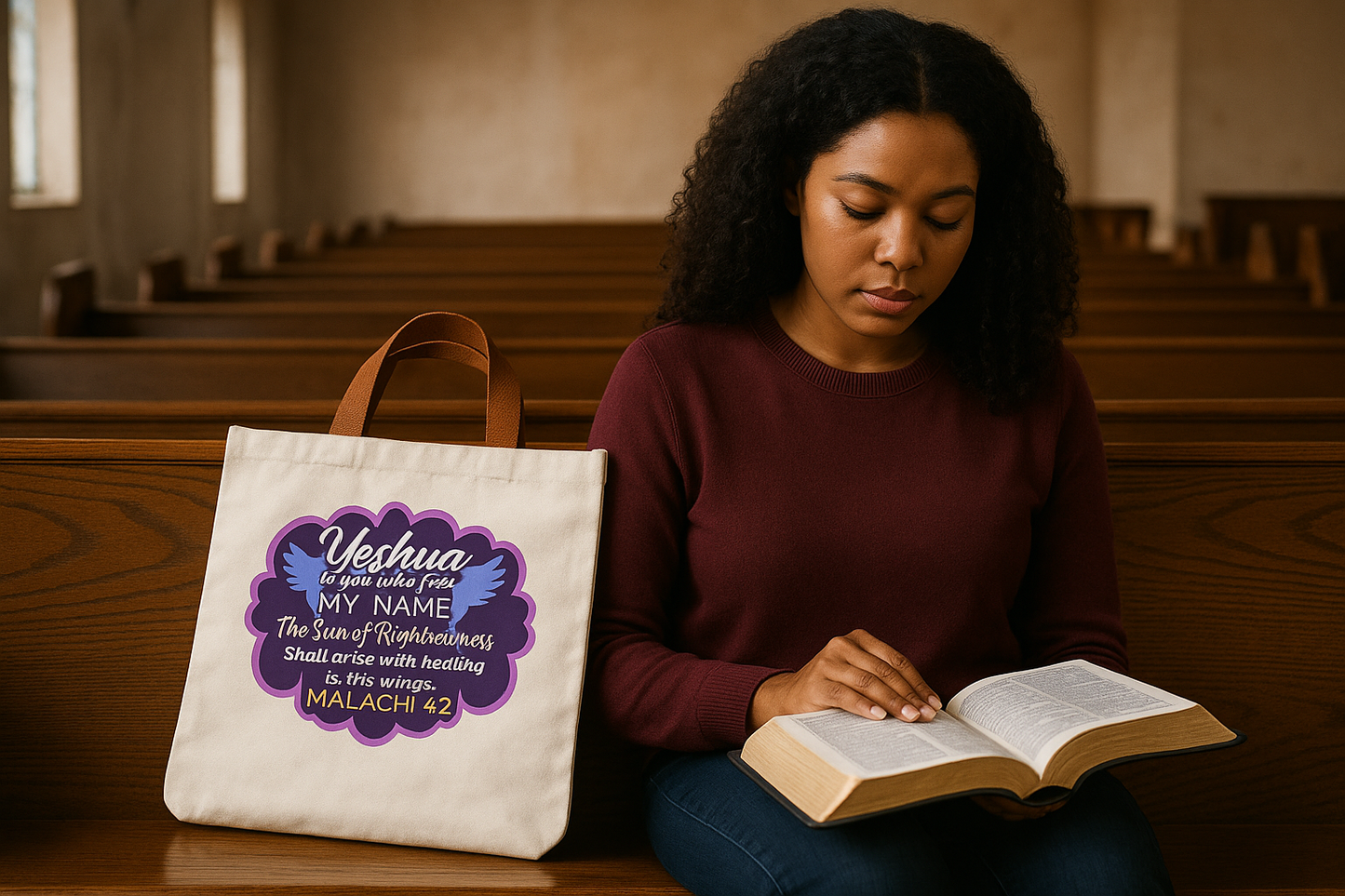 Bible Verse Inspirational Tote Bag – Faith & Scripture Daily Carryall